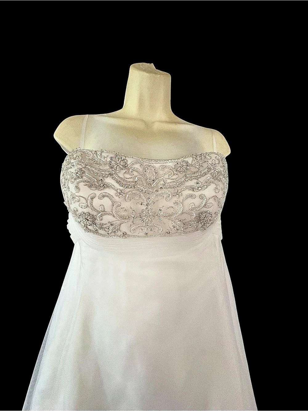 Casablanca Bridal Style 1966 Embellished Wedding Gown in White Size 12 Like New